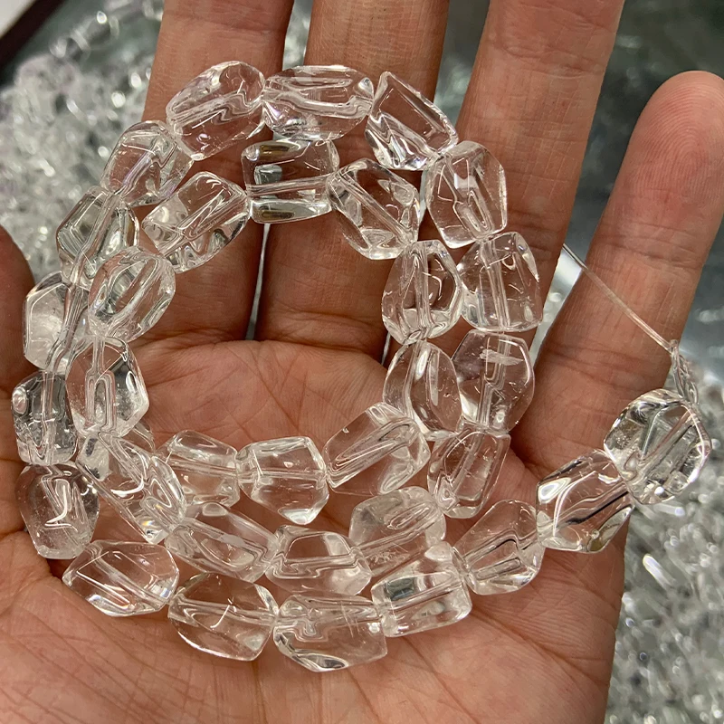 Естественные белые прозрачные бусины из кварца 15 дюймов горный кварцевый