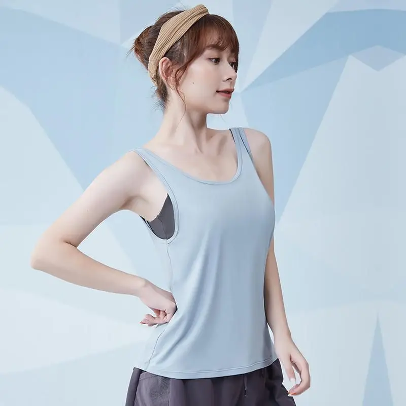 

Спортивный жилет, Тонкая блузка, Женская дышащая одежда для йоги без рукавов, свободная однотонная верхняя одежда для бега, майка для фитнес...