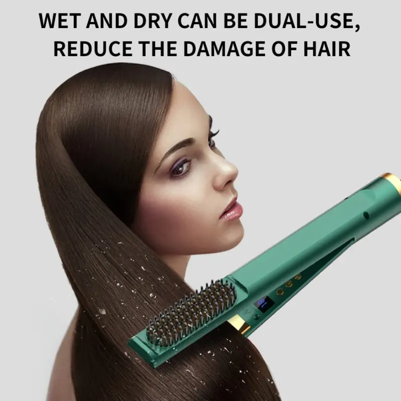 

3 In 1 Hair Straightener Flat Iron, Straightener And Curler And Hot Comb,Tourmaline Ceramic Hair Straightener For All Hair Style