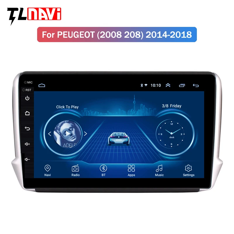 Ips 2.5D Android 8,1 Автомобильный gps Мультимедиа для peugeot 2008 208 автомобильный dvd-плеер с радио Bluetooth