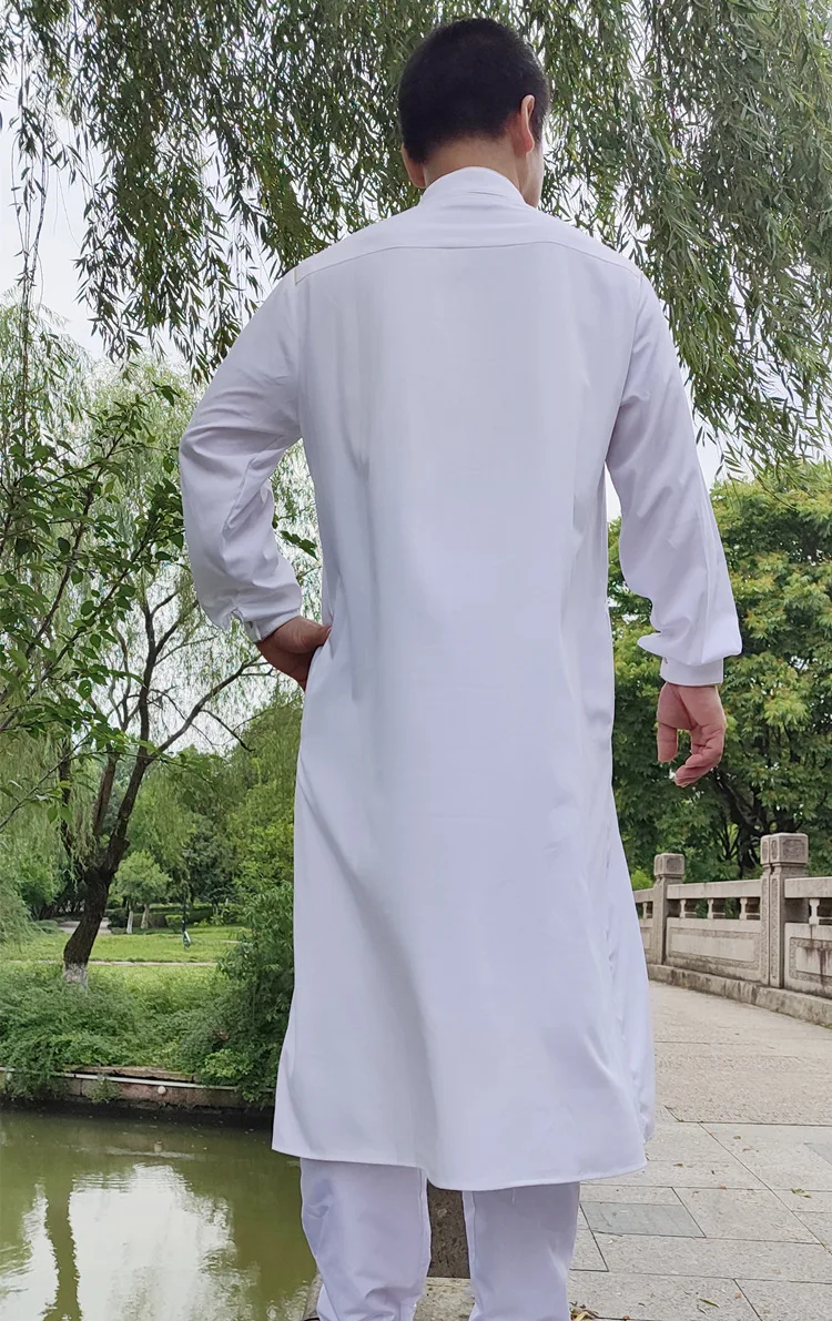 

Middle East Autumn And Winter New Arab Ethnic Men's Clothing Muslim Men's Casual Long Suit Islamic White Dubai Robe Muslim Cotto