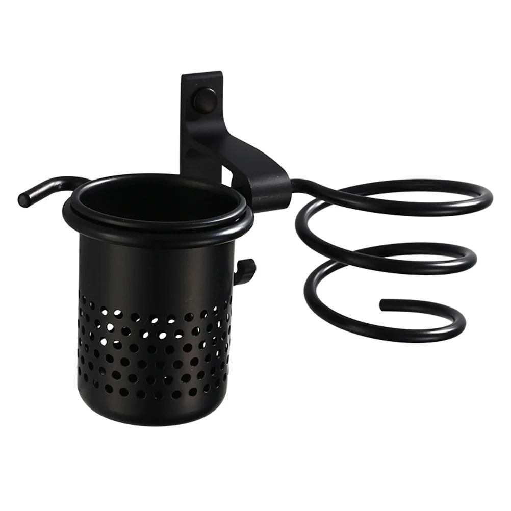 

Многофункциональный держатель для фена, настенная алюминиевая стойка для хранения, черного цвета, в форме спирали, с держателем