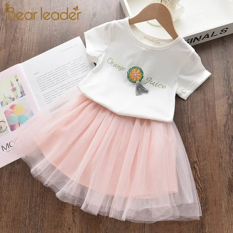 Платье для девочки Bear Leader новое летнее платье принцессы футболка и фото комплект