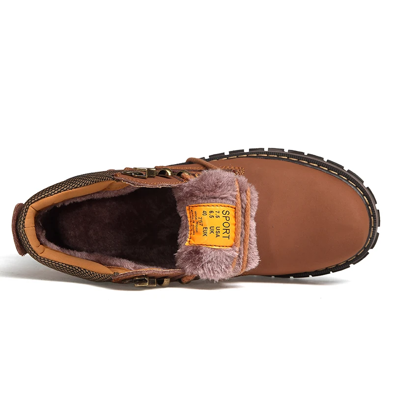 Wear resistant Work boots Men's Shoes Quality Tooling Boots Leather Army Male Tactical Military Botas Rubber Cool Work Shoes Man