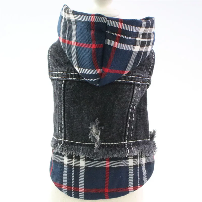 Dogs and Cats Jacket Denim Vest Hoodie Pet Jeans Plaid Hat Spring/Autumn Clothes Apparel | Дом и сад