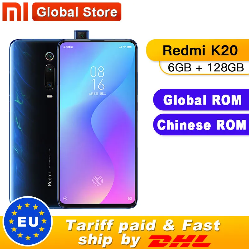 Смартфон Xiaomi Redmi K20 с глобальной ПЗУ 6 ГБ 128 задняя камера Snapdragon 730 48 МП всплывающая