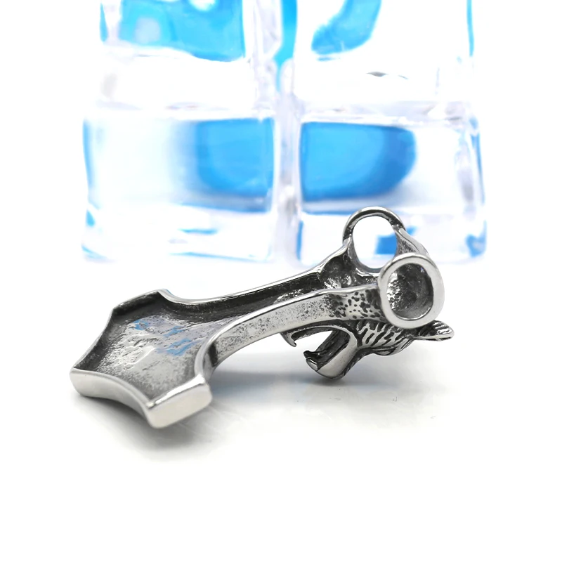 KLDY Norse Викинг волк кулон ожерелье для мужчин из нержавеющей стали Thor's Hammer Mjolnir