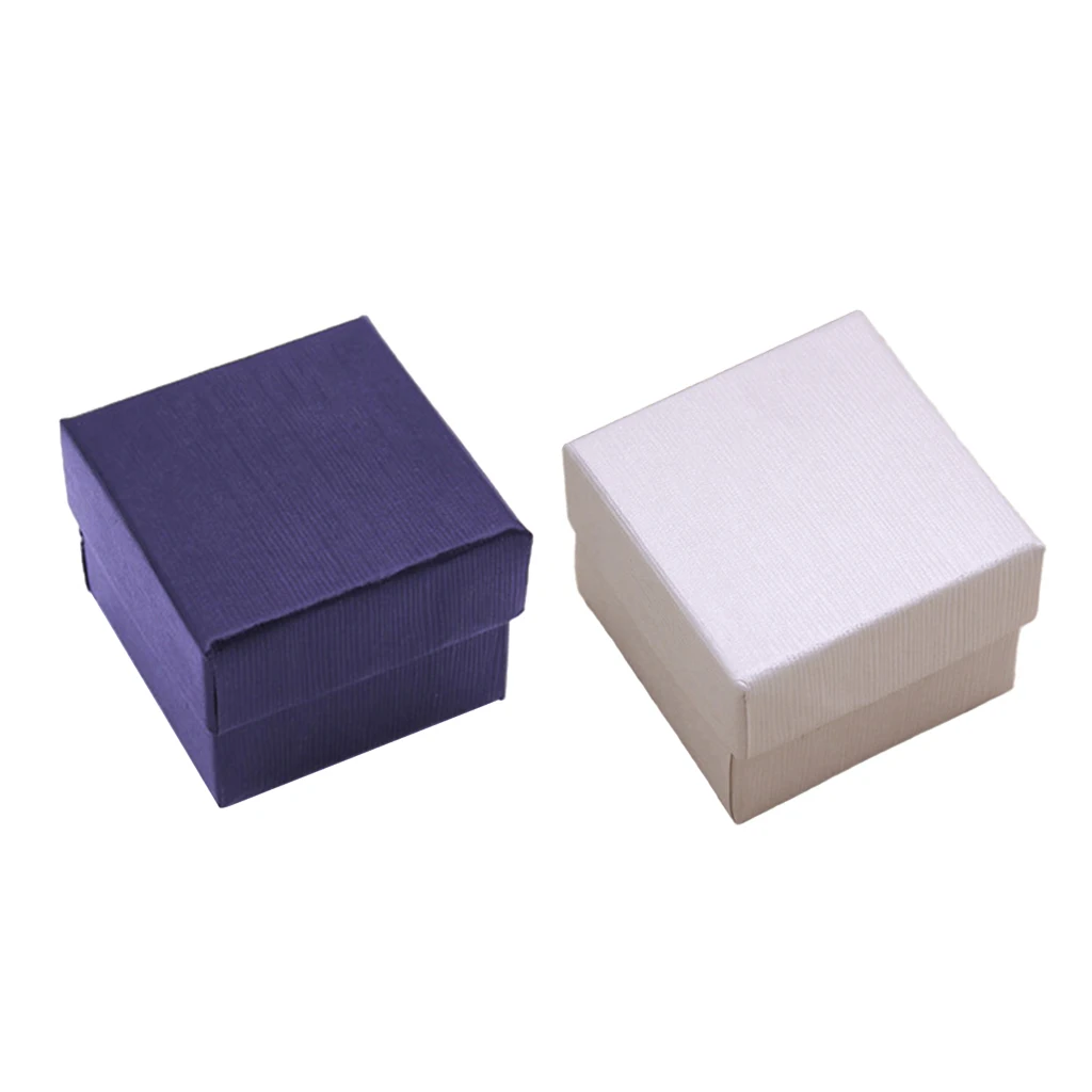 

Prettyia квадратная коробка ювелирных изделий с губкой для алмазной бумажной коробки Подарочная коробка для хранения