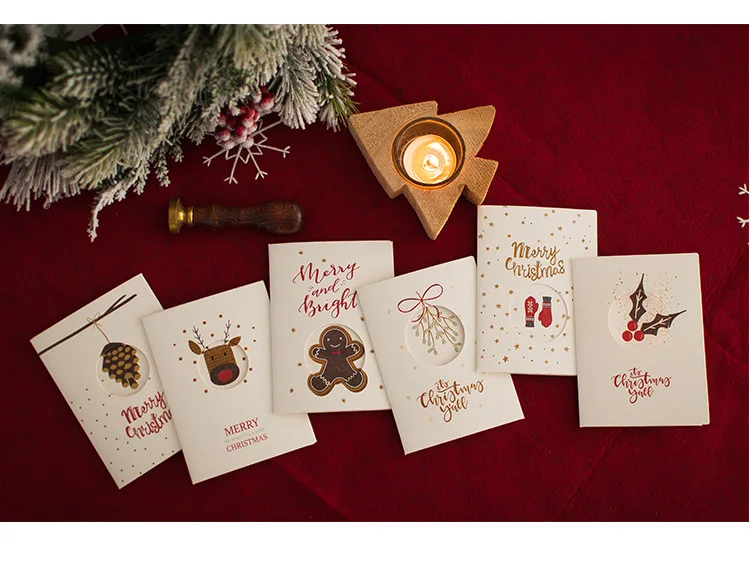 XINAHER 1 шт./5 шт. полый дизайн открытка merry christmas поздравительная открытка Рождественская открытка Tri-складной карточка подарочные открытки