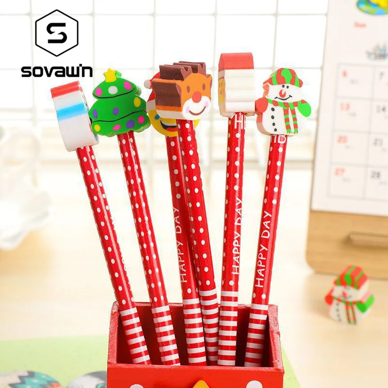 SOVAWIN обычный карандаш 1 шт. деревянный каваи рождественские ручки офисные