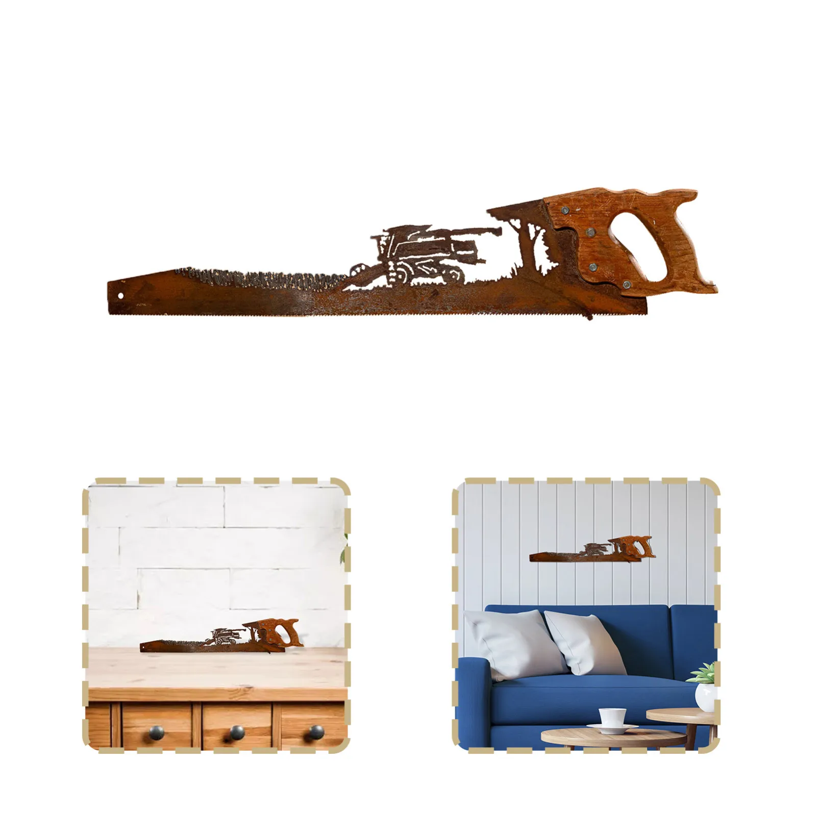 

Wall art Father's Day Gift Metal Hand Saw Wall Decoration Retro Saw Hanging Wall Art Hanging Decoration Saw Blade Decor Ornament