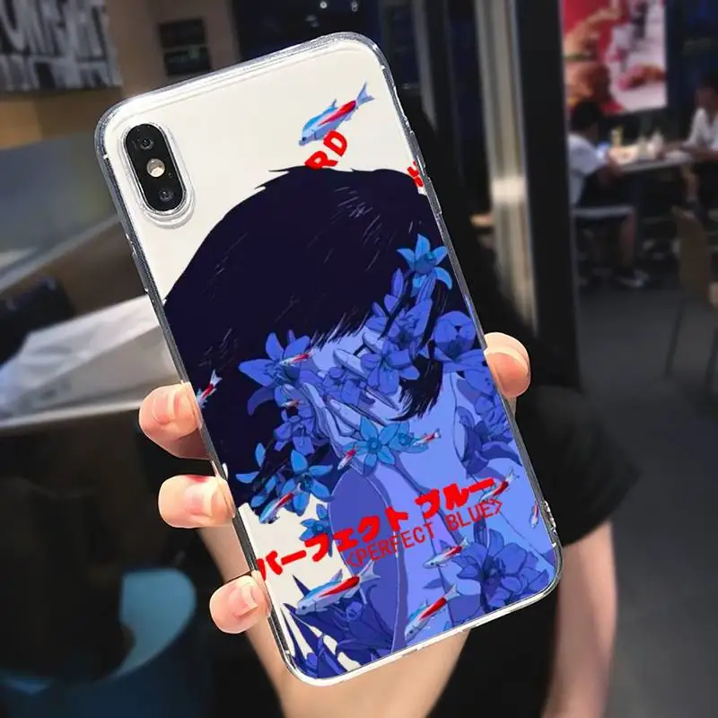 

Japanese girl Anime cartoon painting Phone Case Transparent for iPhone 6 7 8 11 12 s mini pro X XS XR MAX Plus