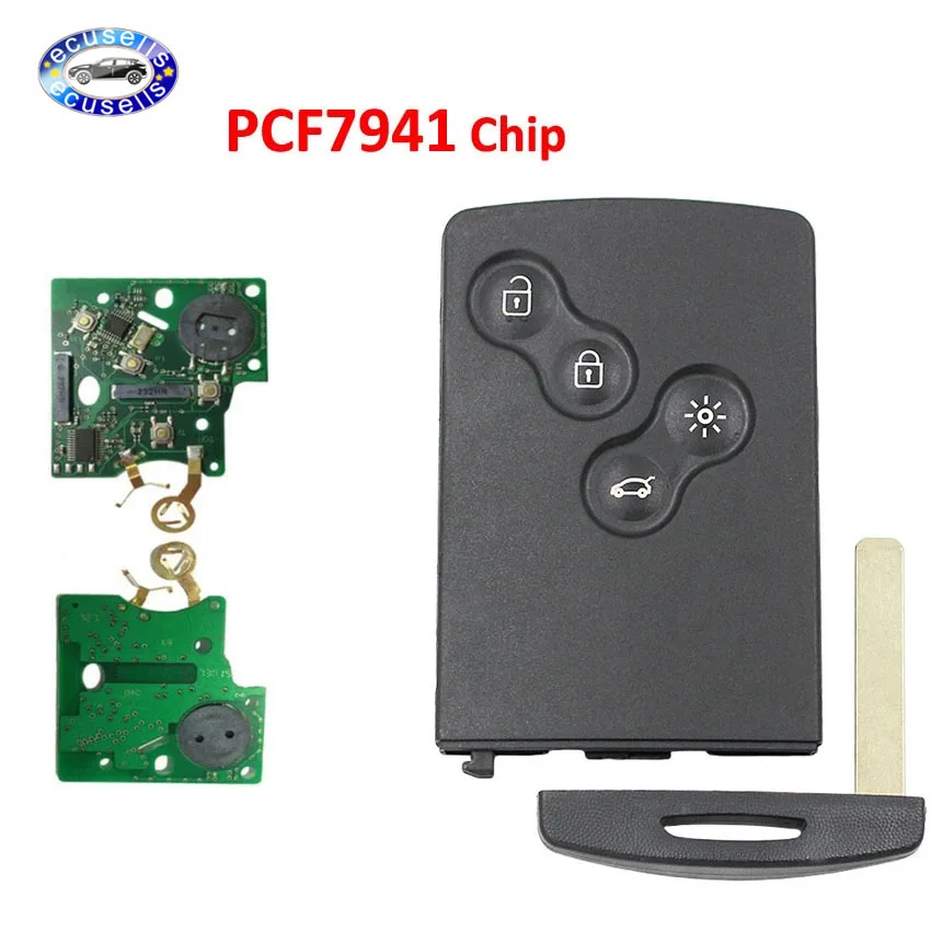 Дистанционный смарт ключ брелок 4 кнопки 433 МГц PCF7941 чип для Renault Megane 2009 2014|Ключ от