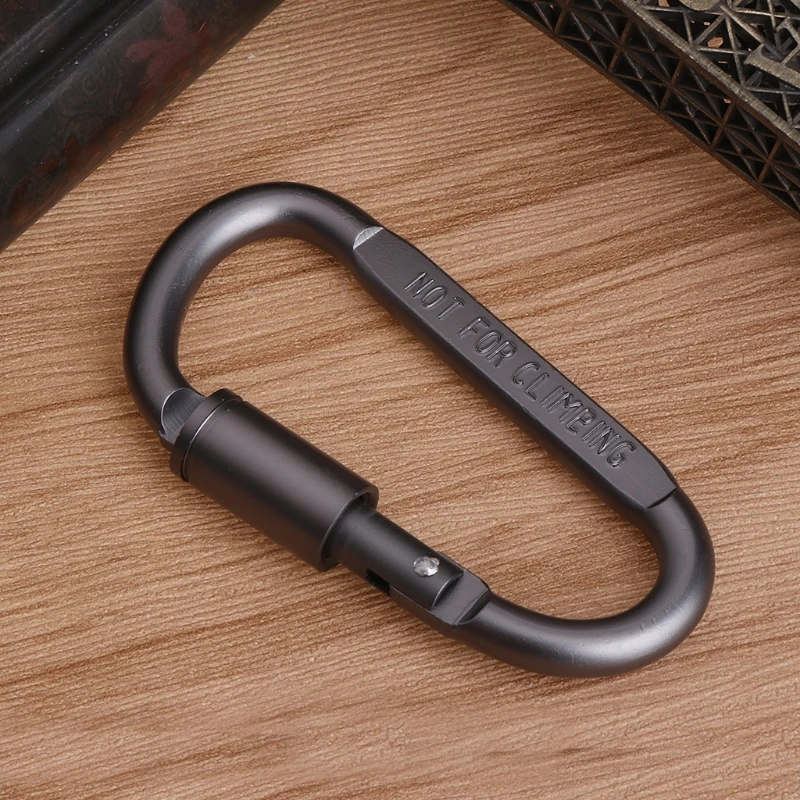 

D Shaped Camping Carabiner Aluminum Alloy Locking Hook Ring Key Climbing Tools