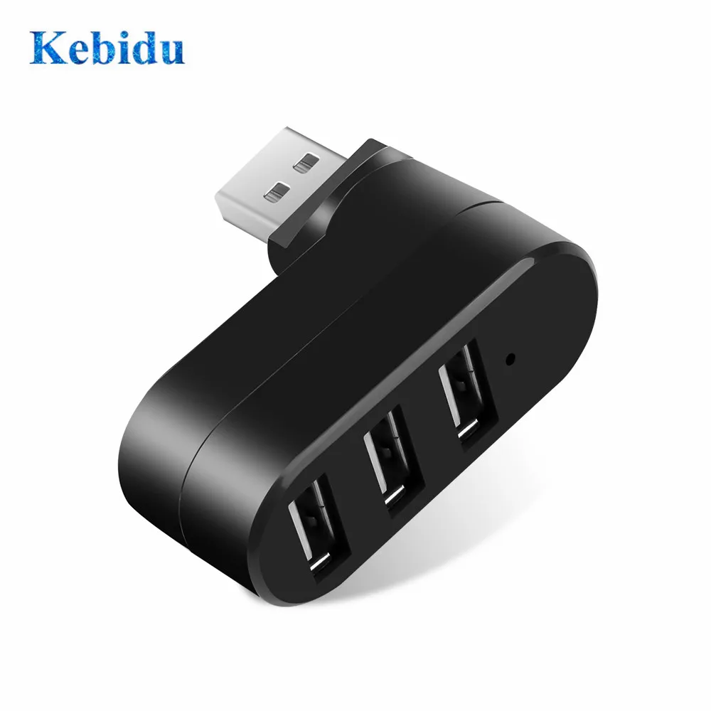 KEBIDU 3 порта USB 2 0 концентратор концентраторы Мини Поворотный разветвитель адаптер