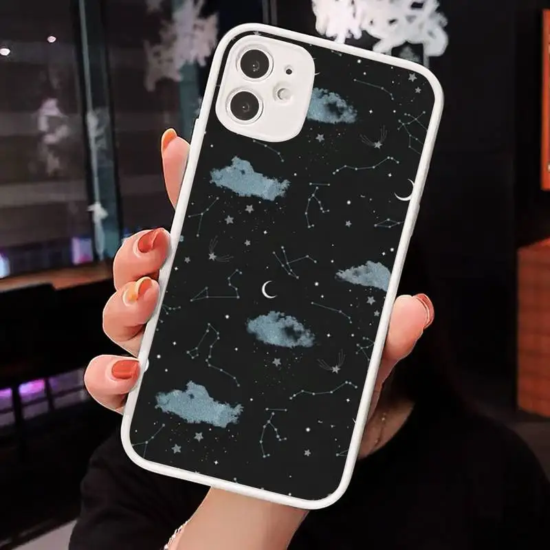 

Outer Space Planet Stars Moon Spaceship Phone Case matte transparent For iphone 7 8 11 12 plus mini x xs xr pro max cover