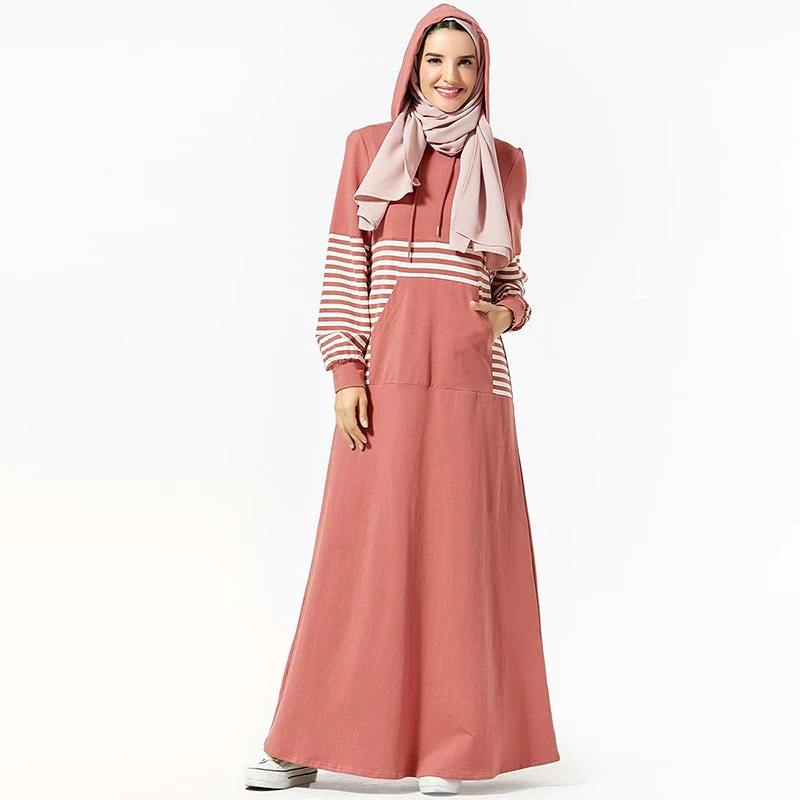 Женское мусульманское платье с капюшоном Abaya в стиле исламского хиджаба Арабский