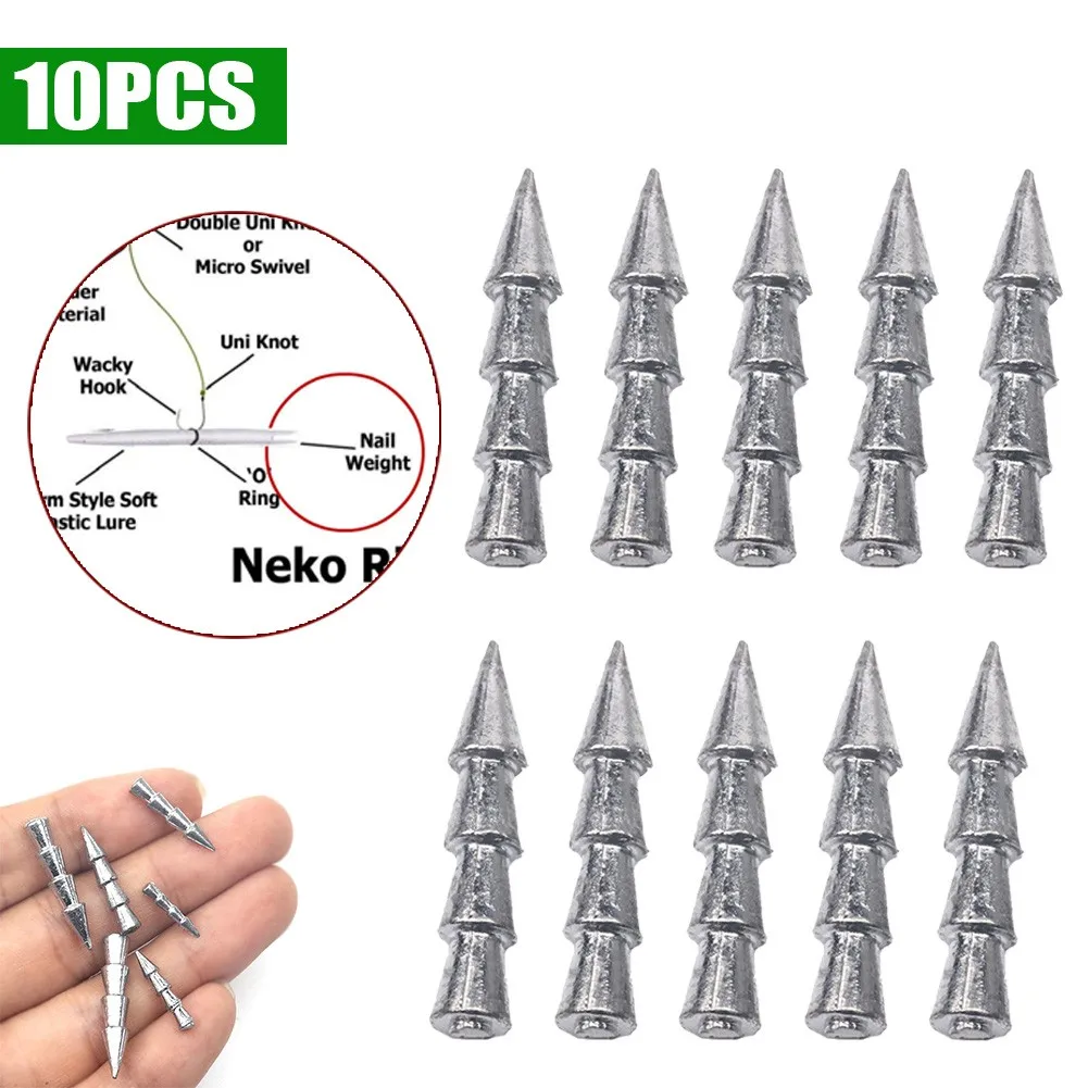 10 шт. Neko Rig Nail весовые грузила соединитель рыболовная вставка вес Мягкая наживка
