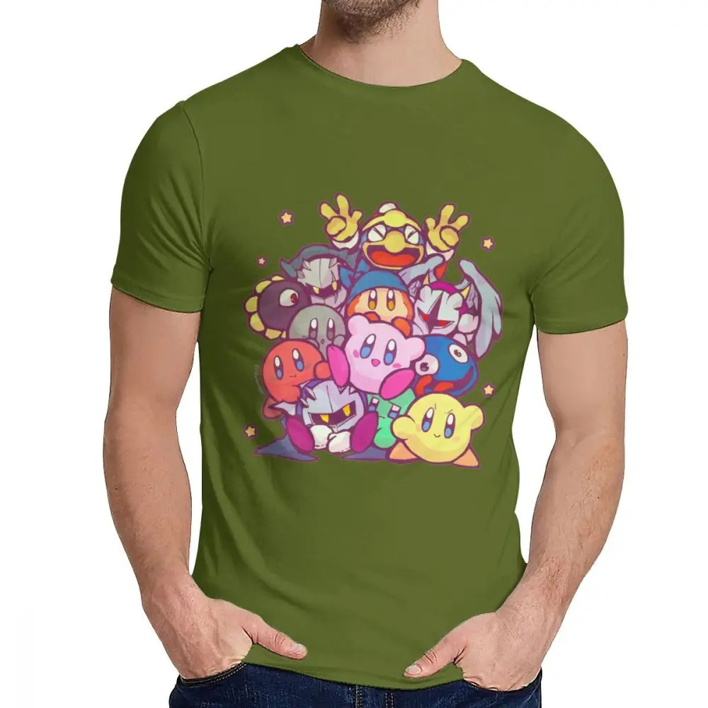 Стильная семейная футболка Kirby Group для мужчин, хипстер, натуральный хлопок, Camiseta, S-6XL - Color: Army green