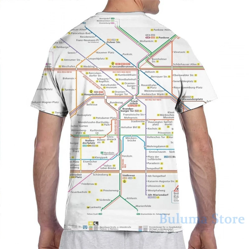 Футболка для мужчин и женщин модная рубашка с принтом карты Берлина т. Д. коротким