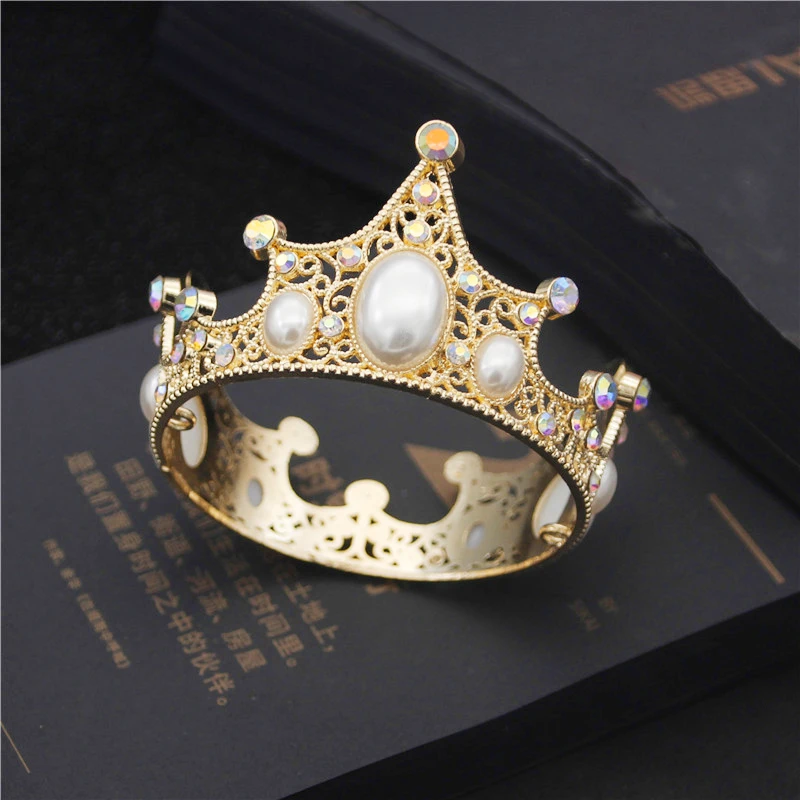Тиары для девочек и мальчиков с жемчугом модные маленькие короны королевская