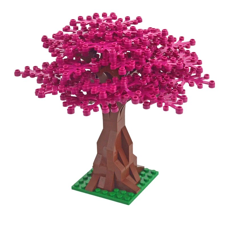 Строительные блоки MOC сделай сам дерево зеленая кубик цветок трава растения сад