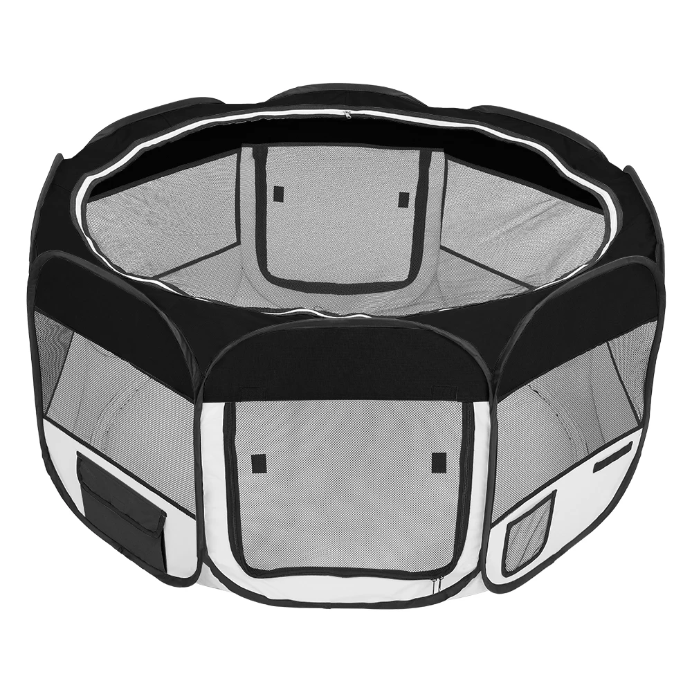 

Portable Foldable Washable and Easy To Clean 36-inch 600D Oxford Cloth and Black Mesh Pet Fence (including Eight Panels)