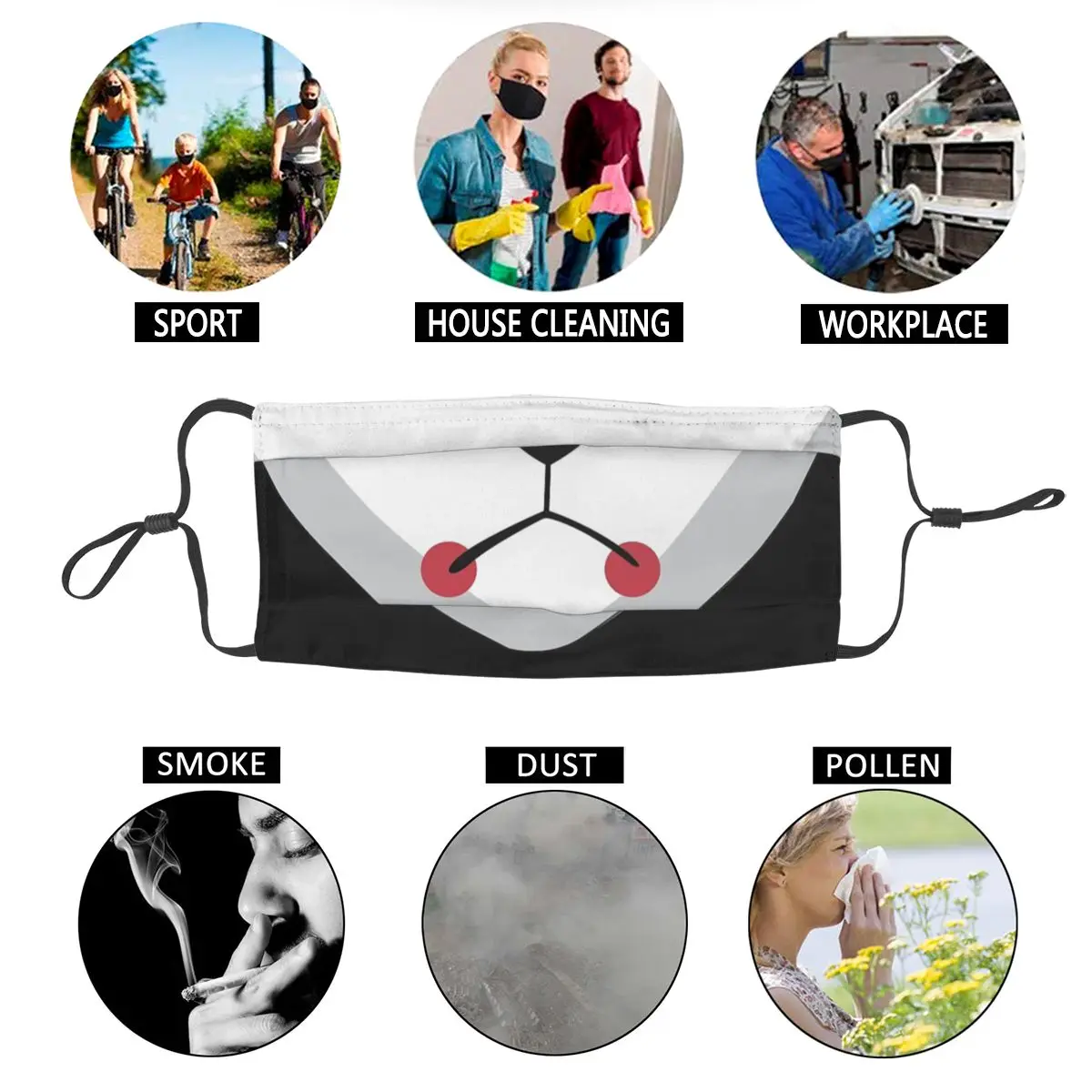 

Demon Slayer Kimetsu No Yaiba Reusable Face Mask Japan Manga Anime Anti Haze Dustproof Protection Cover Respirator Mouth Muffle