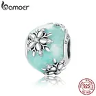 Bamoer, блестящие снежинки, очаровательные, подходят для оригинальных браслетов и браслетов, 925 пробы, серебряный, прекрасный браслет из бусин, сделай сам, ювелирное изделие SCC1650