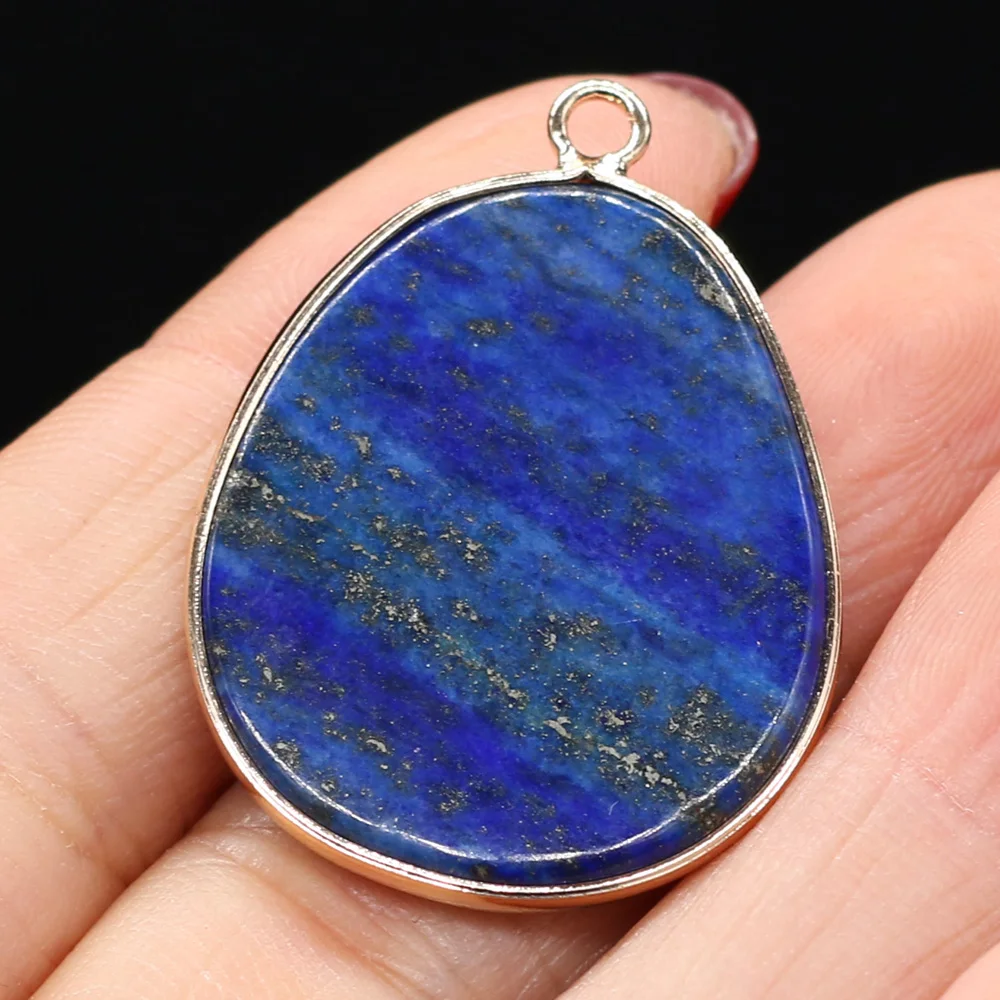 

Natural Stone Lapis lazuli Pendants Water Drop Gold-plated Charms for Necklace Earrings Jewelry Making Accessories