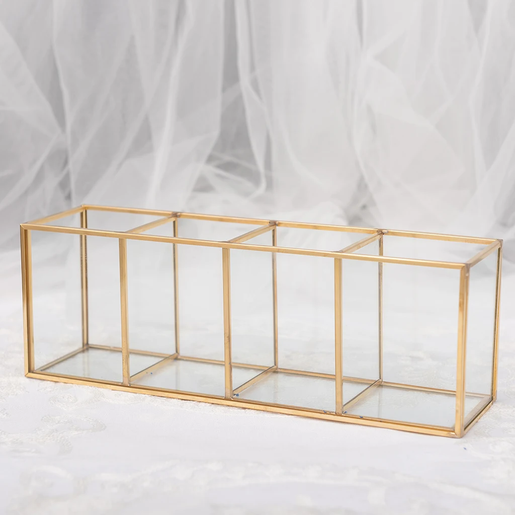 Прозрачный стеклянный держатель для кистей макияжа чехол хранения косметики