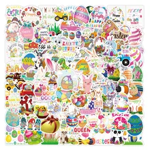 10/30/50/100pcs Cute Easter Day Egg Rabbit Graffiti Stickers Kids Toy Cartoon Decals Phone Scrapbook Diary Car Laptop Sticker