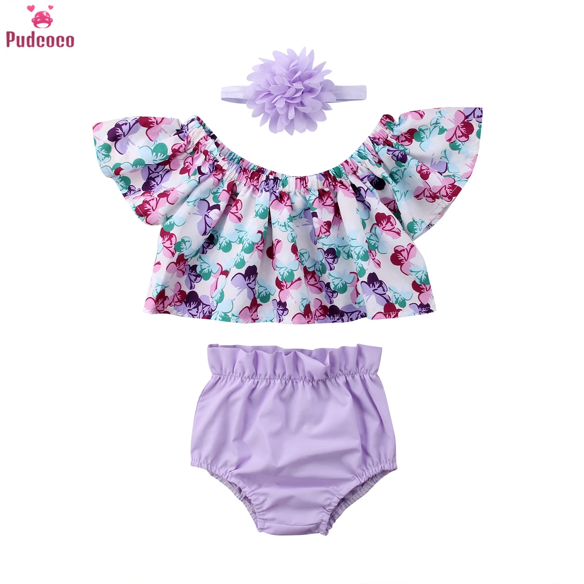 Комплект одежды для новорожденных девочек 0 24 месяцев топ с открытыми плечами и