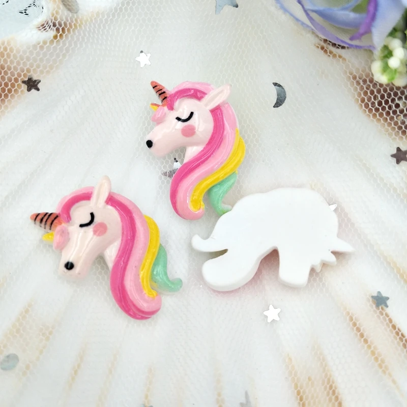 10pcs/lot flatback resin unicorn cabochons kawaii planar Decoration Charm Craft DIY Hair Ornament Accessories