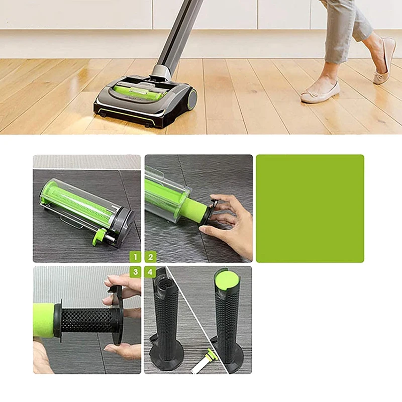 

2 Packs Washable Dirt Bin Stick Filter Replacement Kit for Gtech AirRam Long MK2 K9 Cordless Vacuum Cleaner Filters