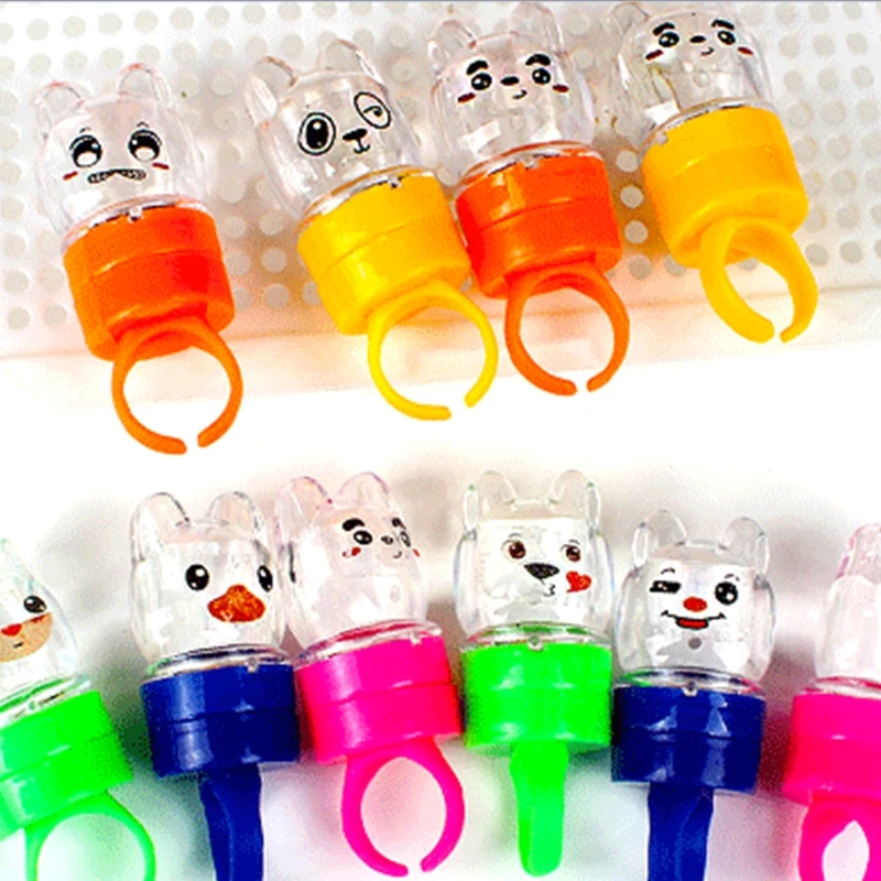 

100 Pcs LED Finger Lights Christmas Wedding Celebration Festival Party Favor Flashing Light up Atmosphere Lamps Toys