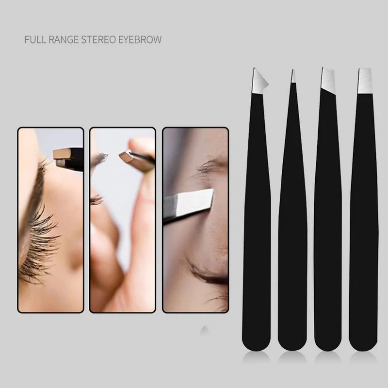 Изогнутый пинцет для бровей из нержавеющей стали 1 шт. удаления волос на лице