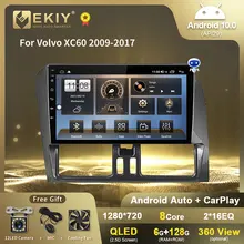 EKIY QLED DSP Android Car Radio 6+128G Volvo XC60 que 1 2008 - 2017 Stereo Multimedia Player GPS Navigation BT Carplay DVD