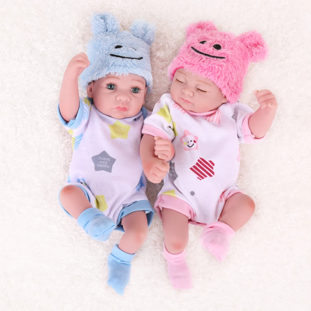 26 см для близнецов Мини всего тела силиконовые куклы высокого качества ручной