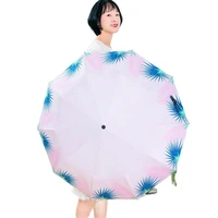 portable uv protection travel sun blocking umbrella female paraguas windproof 3 folding rain umbrella for girls gift