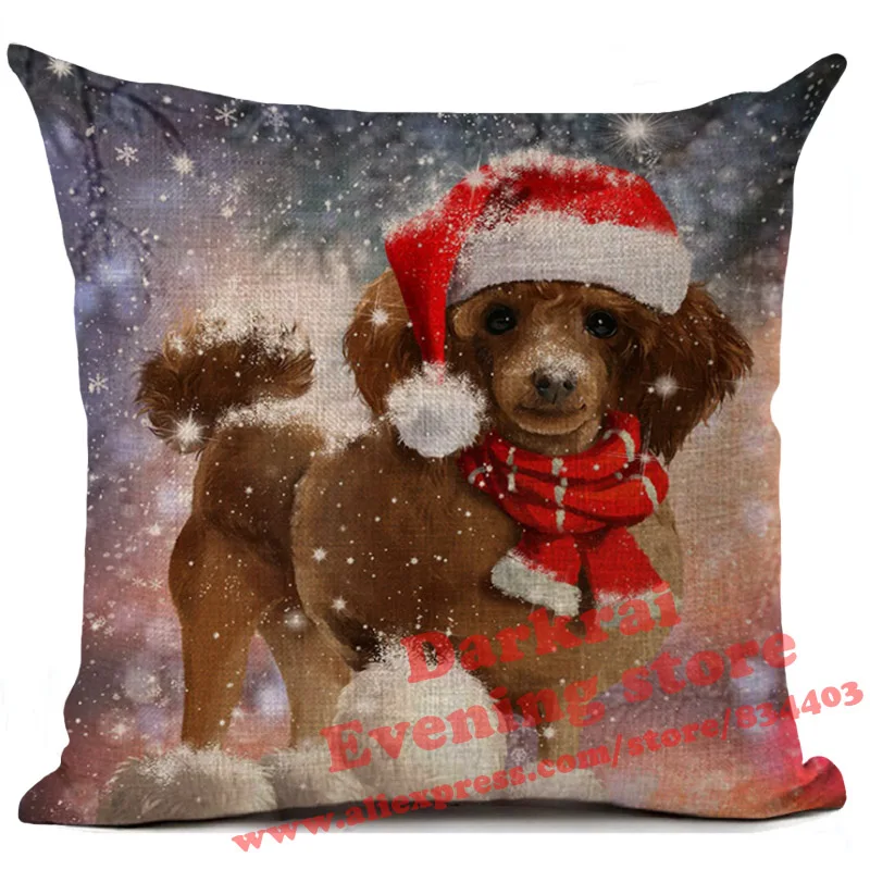 Рождественская наволочка для подушки с рисунком рождественских животных