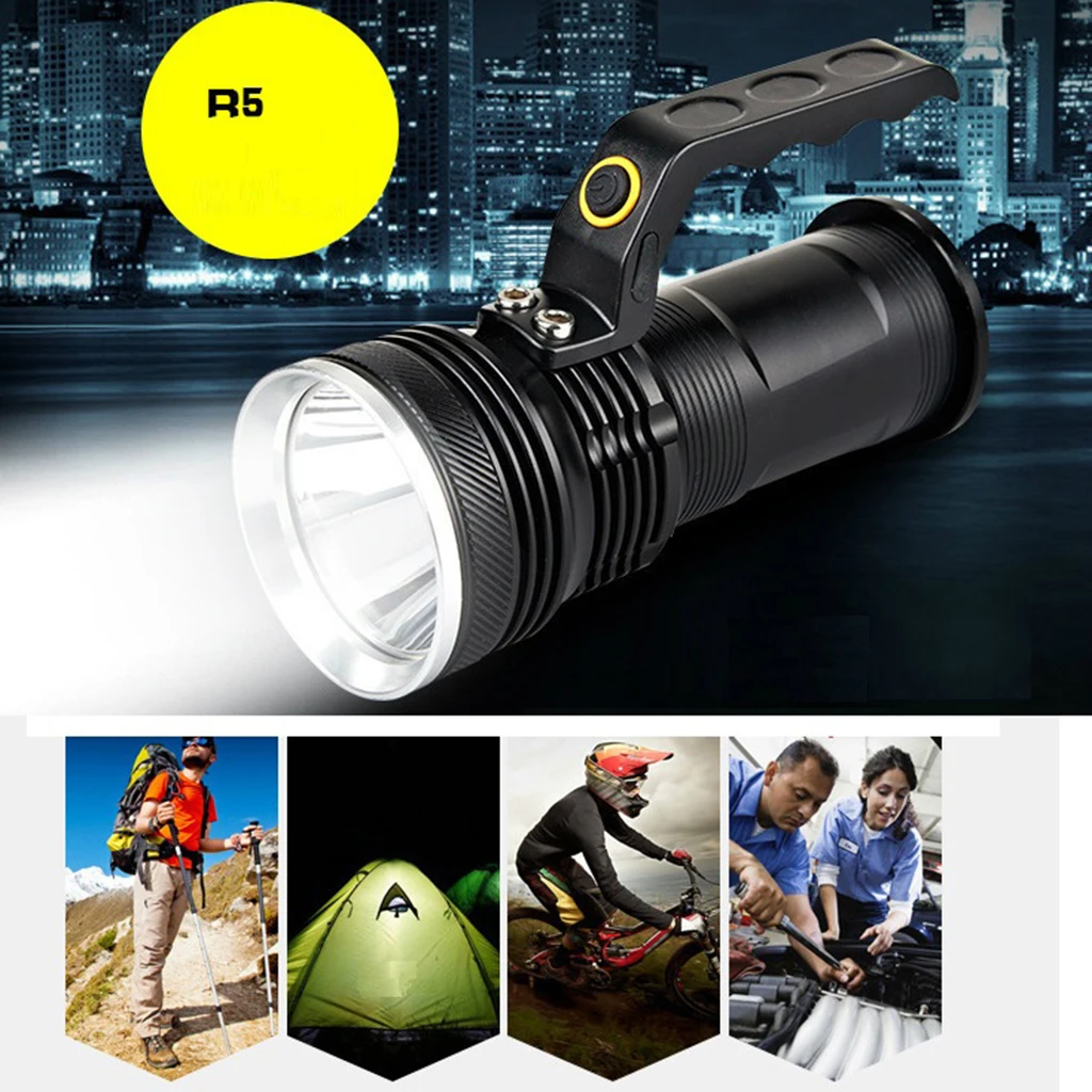 

Camping Flashlight Hiking Lamp Torch Handheld LED Lights Emergency Strobe