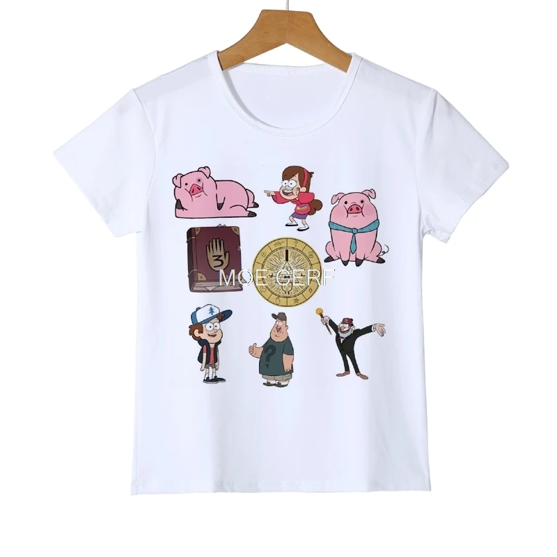 Милая Детская рубашка детские футболки с Гравити Фолз тайна атака Летние