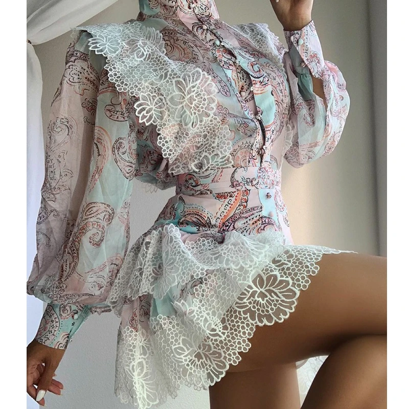 

Mandylandy винтажные платья с принтом, женские кружевные лоскутные Рубашки, Топы, юбки А-силуэта, комплекты из 2 предметов, наряды, топ с рукавом и ...