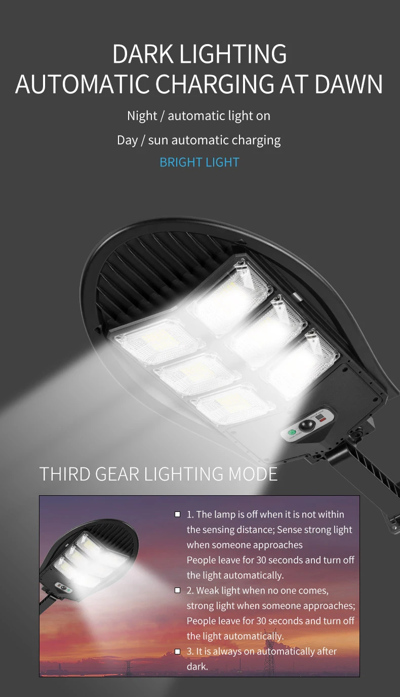 Светодиодный уличный светильник LIIBOT на солнечной батарее освещение для