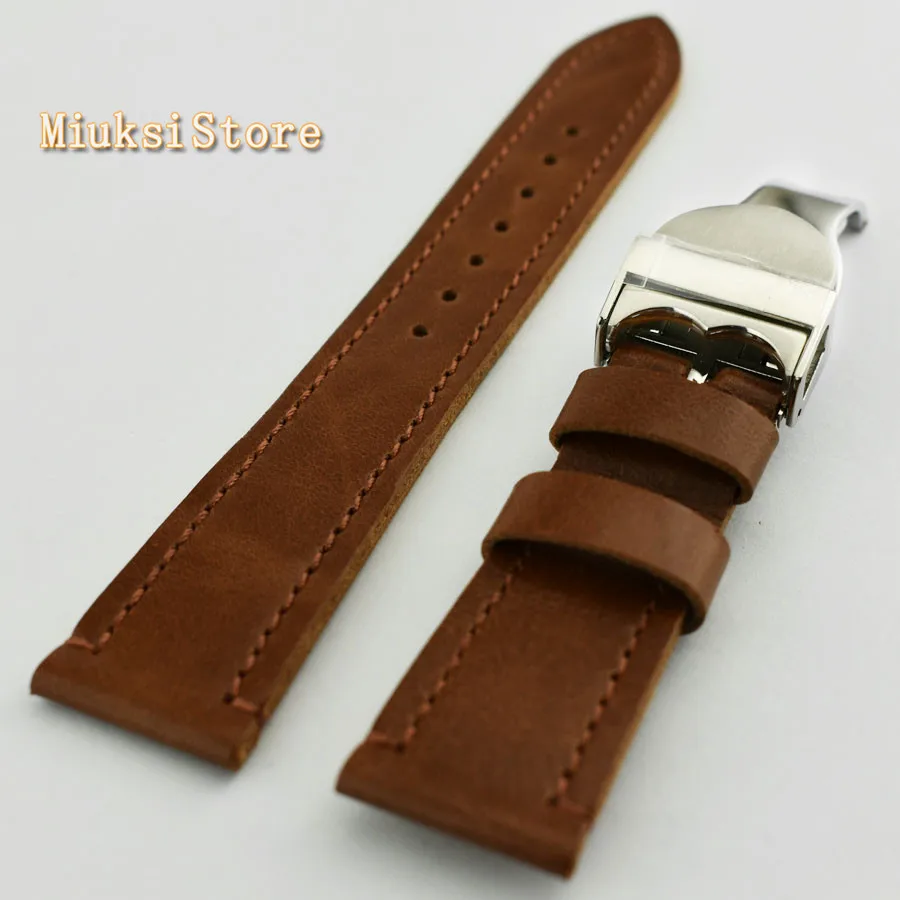 Ремешок из коричневой кожи для наручных часов 22 мм | Наручные часы