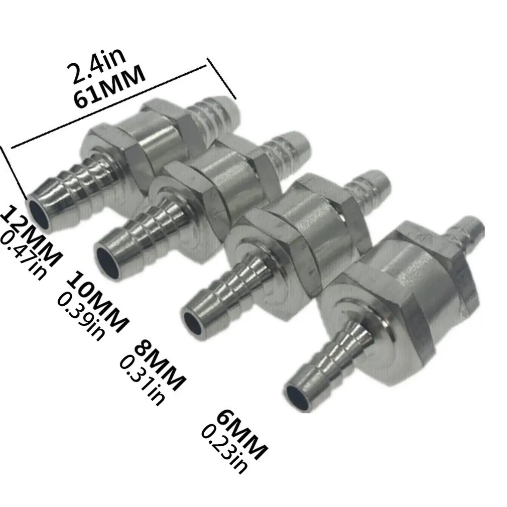 Односторонние 6/8/10 / 12 мм 4 размерные клапаны из алюминиевого сплава топливный