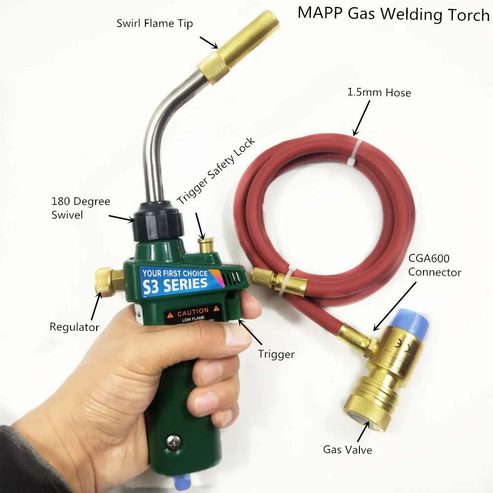 Mapp газа для пайки фонарь самостоятельно зажигания триггера 1 5 м шланг пропан