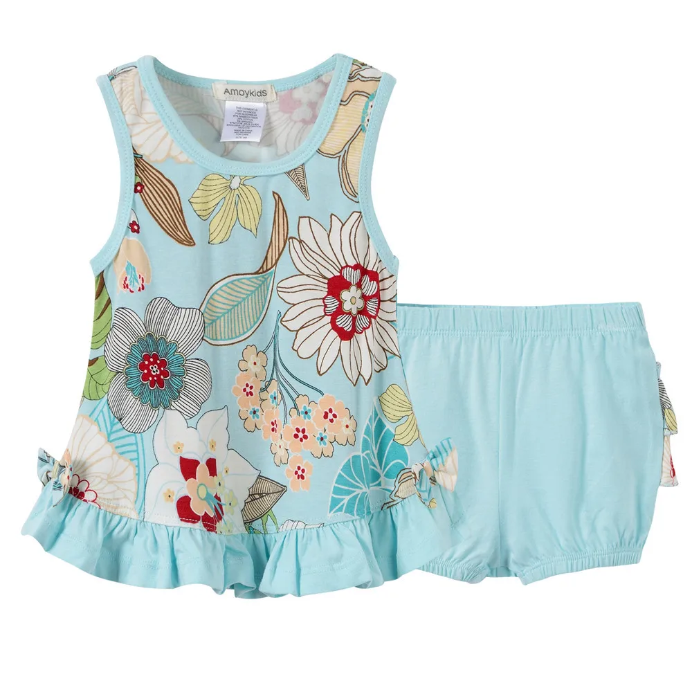 

Комплект одежды для девочек, топ и шорты, топ и штаны для маленьких девочек, комплект из 2 предметов, летнее платье принца для младенцев, одеж...