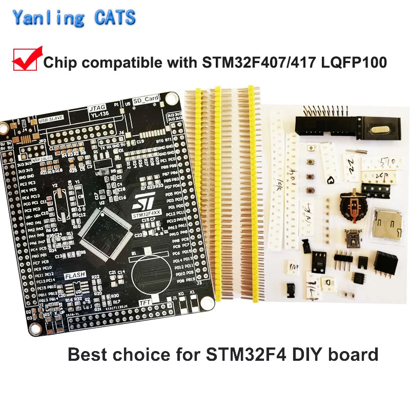 Пустой комплект макетной платы STM32F4 для самостоятельной сварки Arm Cortex M4 MCU STM32F407VET6